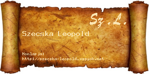 Szecska Leopold névjegykártya